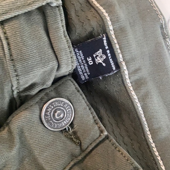 Mens True Religion Rocco Jeans Dark Green Size 30 - Picture 2 of 4